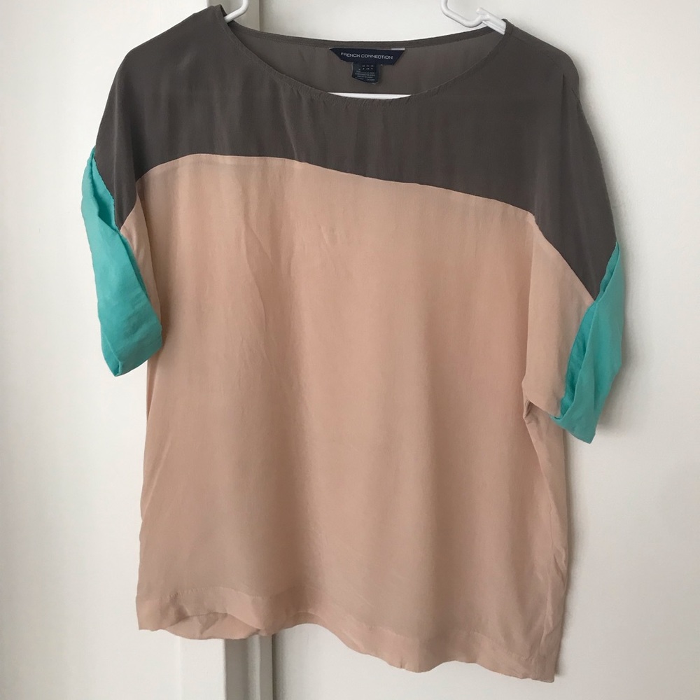 FRENCH CONNECTION Chiffon color block top